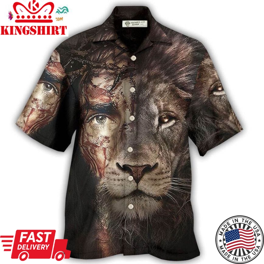 Jesus And Lion Hawaiian Shirt