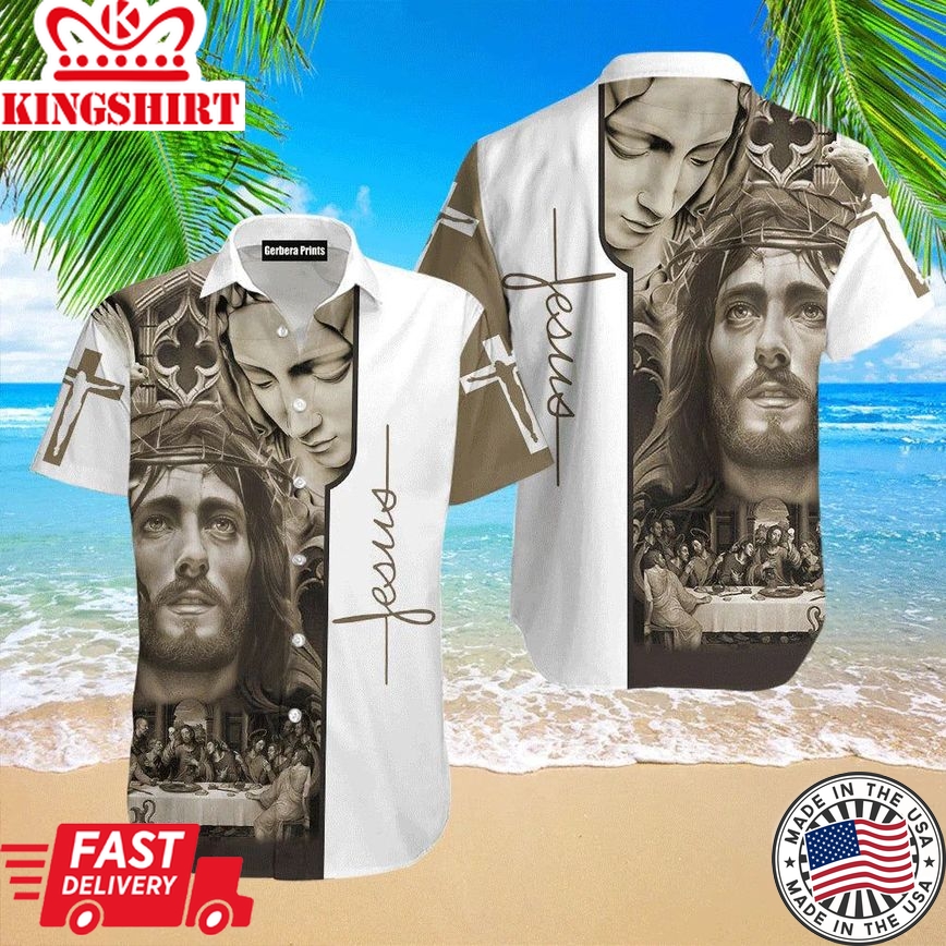 Jesus Bless America White Aloha Hawaiian Shirts For Men And For Women