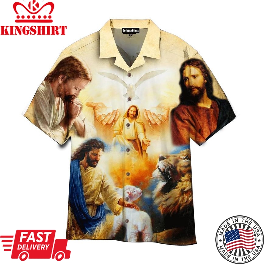 Jesus Bless The World Yellow Aloha Hawaiian Shirts For Men And Women