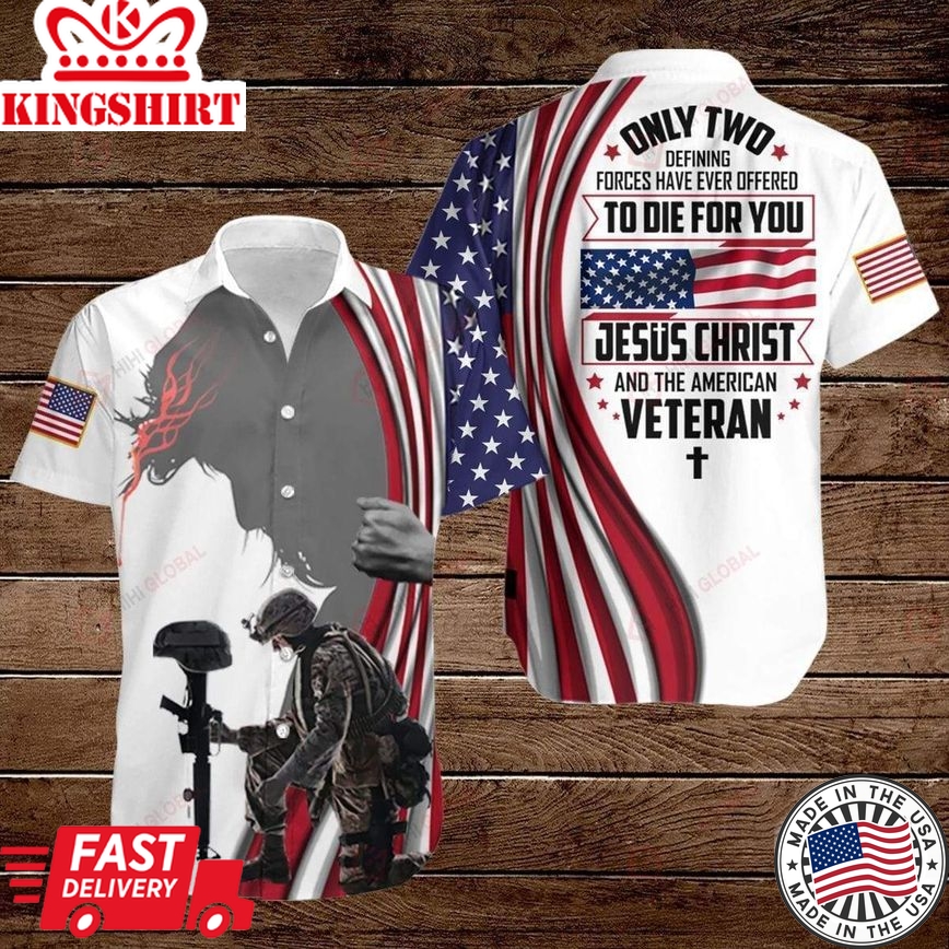 Jesus Christ And The American Veteran Aloha Hawaiian Shirts For Men And Women |