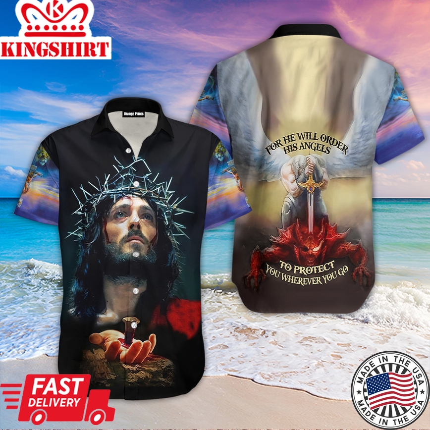 Jesus For He Will Order His Angle Aloha Hawaiian Shirts For Men And Women |