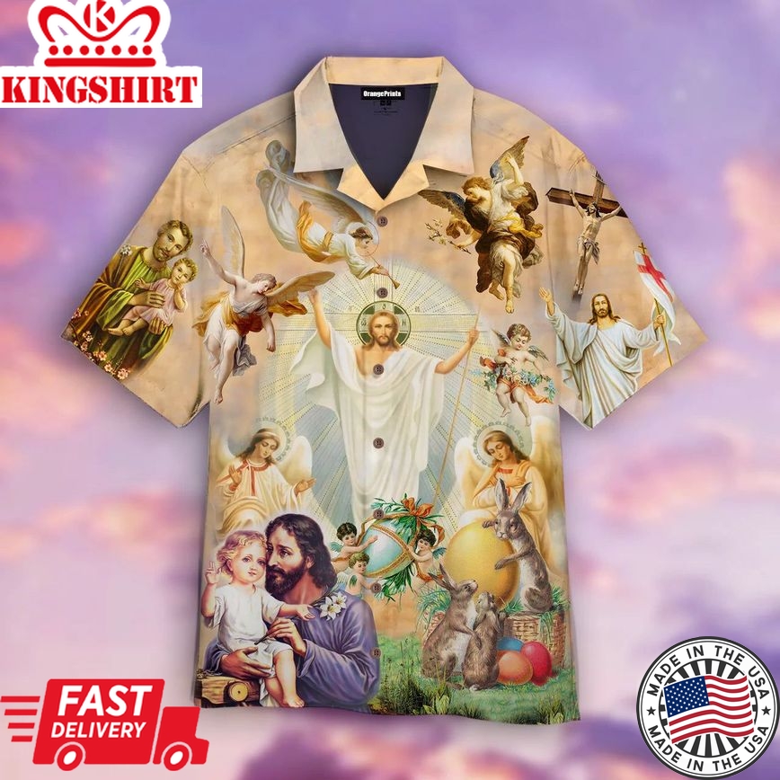 Jesus Happy Easter Aloha Hawaiian Shirts For Men And Women