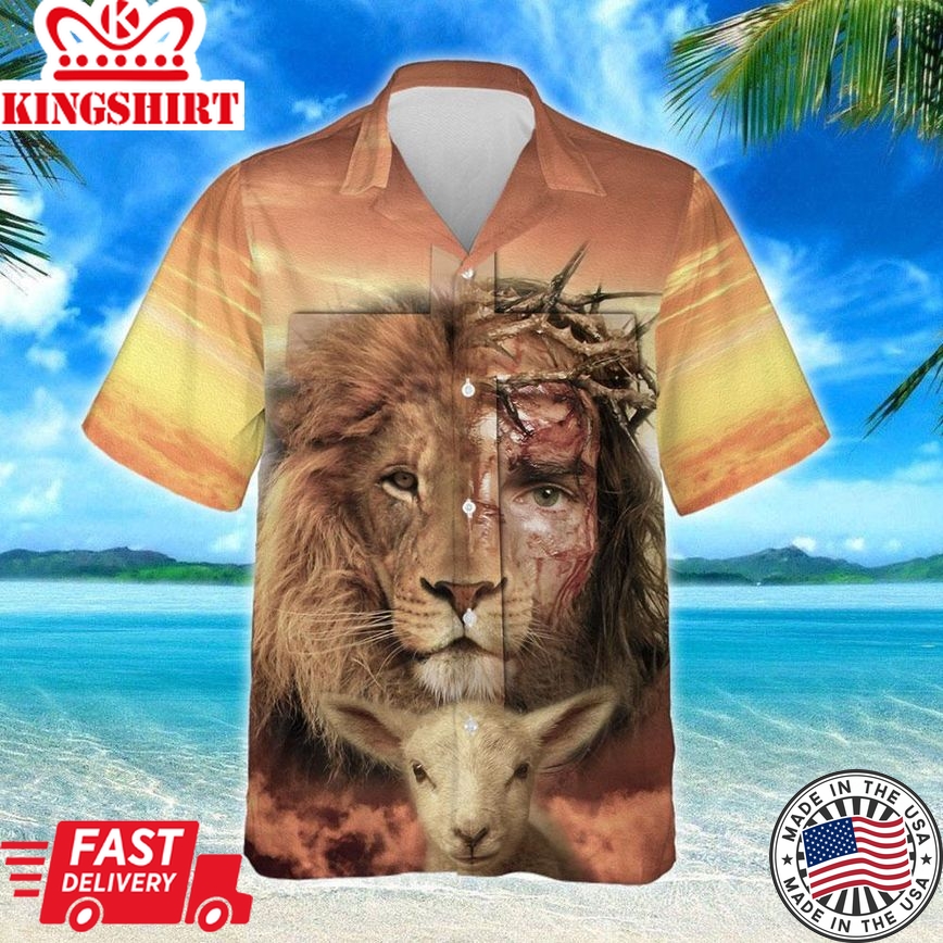 Jesus Is Risen Lion Aloha Hawaiian Shirts For Men And Women