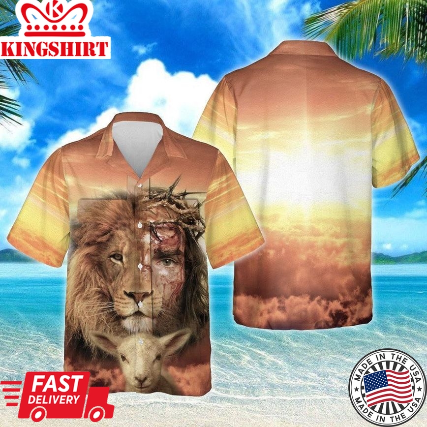 Jesus Is Risen Lion Aloha Hawaiian Shirts For Men And Women |