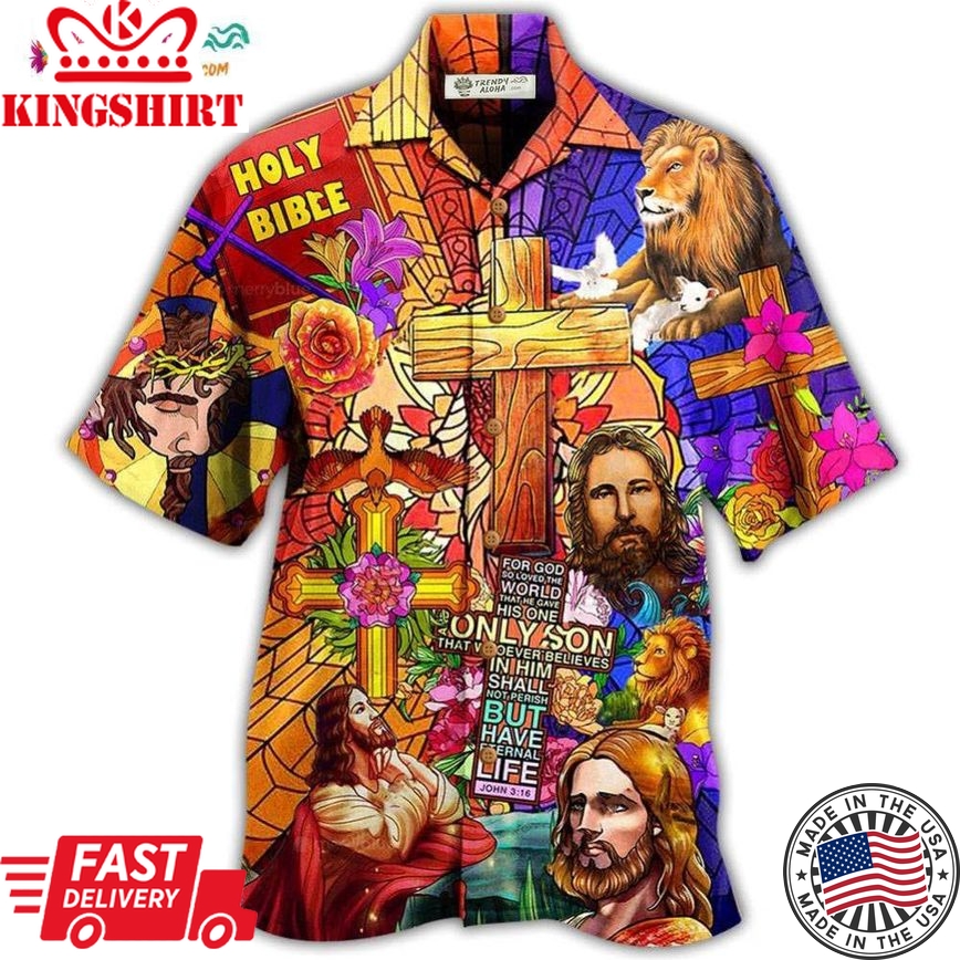 Jesus Lion And Flowers Cool Hawaiian Shirt