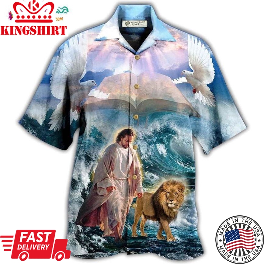 Jesus Lion I Found My Peace Jesus Hawaiian Shirt