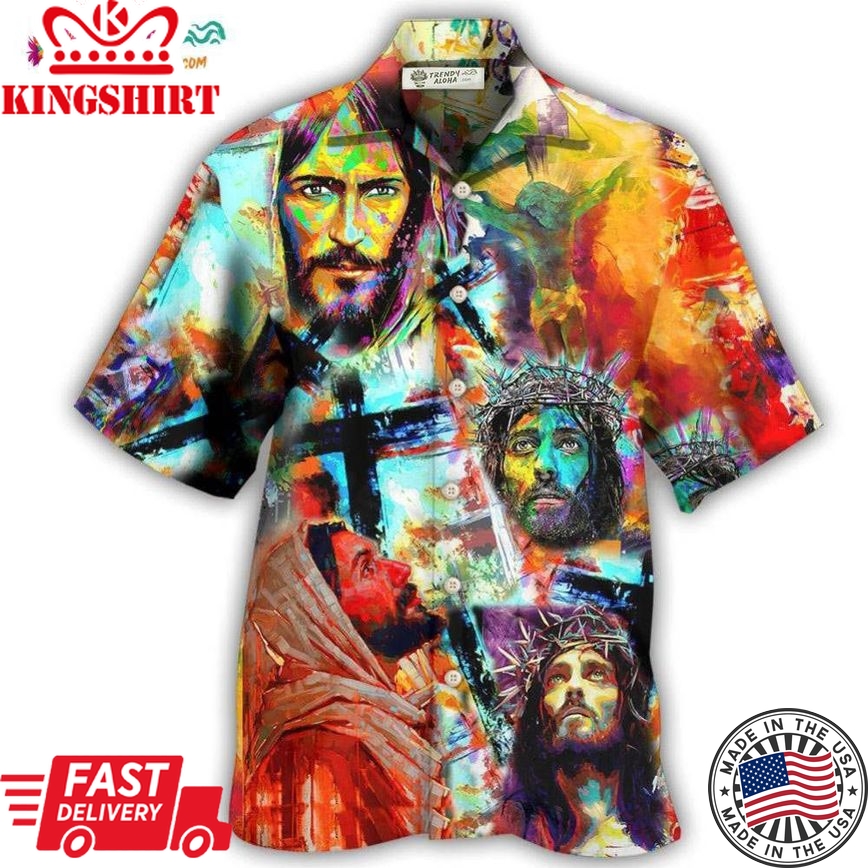 Jesus Peace Life Color Hawaiian Shirt