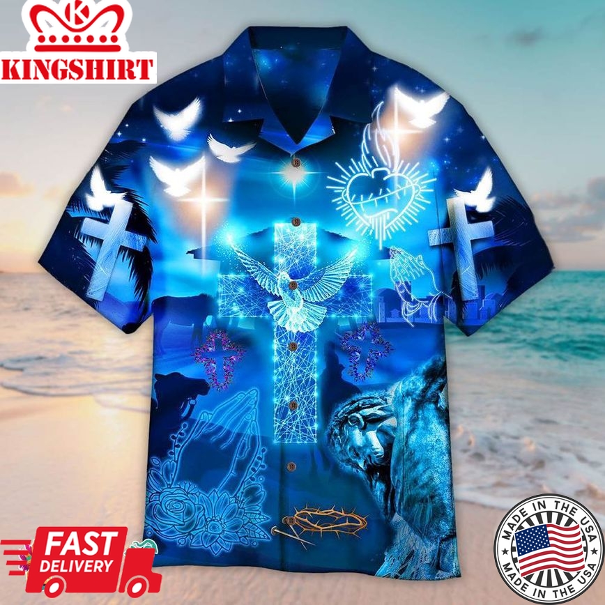 Jesus Put God First And You Will Be Last Hawaiian Aloha Beach Shirt