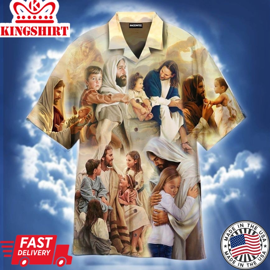 Jesus With The Children Aloha Hawaiian Shirts For Men And Women |