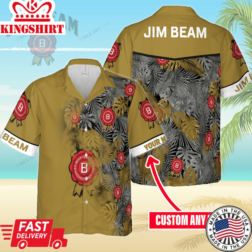 Jim Beam Custom Name Hawaiian Distinctive Shirt