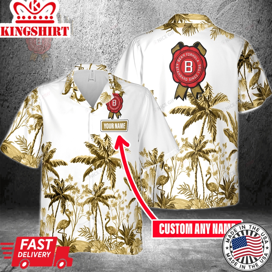 Jim Beam Hawaiian Shirt with Personalized Custom Name