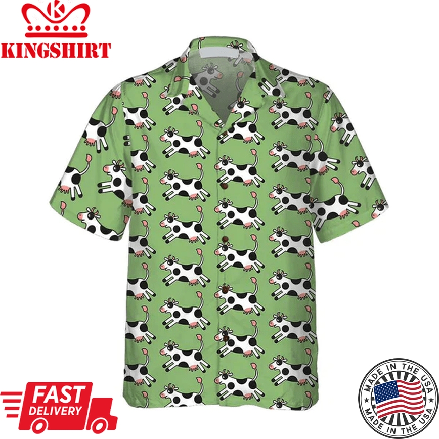 Jumping Cow All Printed 3D Trendy Hawaiian Shirt, Summer Gifts For Men And Women