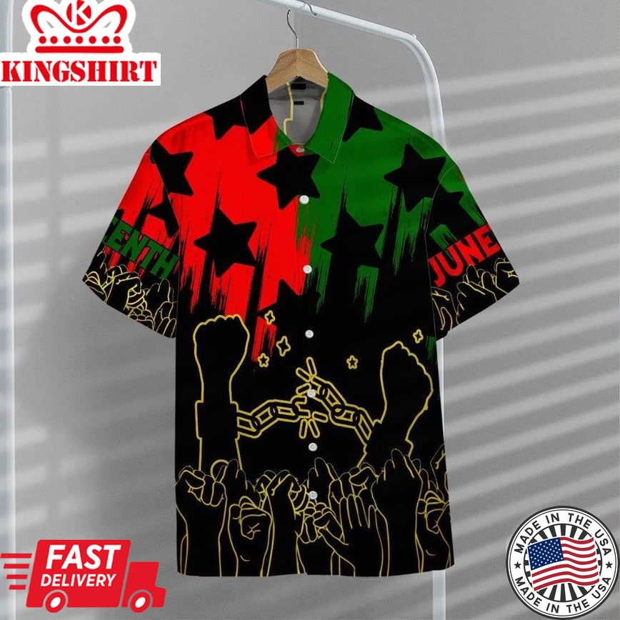 Juneteenth Hawaiian Shirt Break The Chain Black Red Green Hawaii Shirt Juneteenth Aloha Shirt