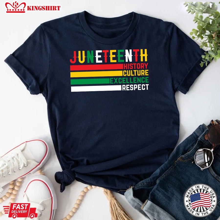 Juneteenth History Culture Excellence Respect Vintage T-Shirt