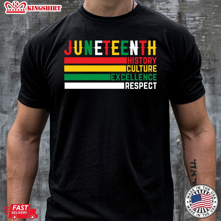 Juneteenth History Culture Excellence Respect Vintage T-Shirt