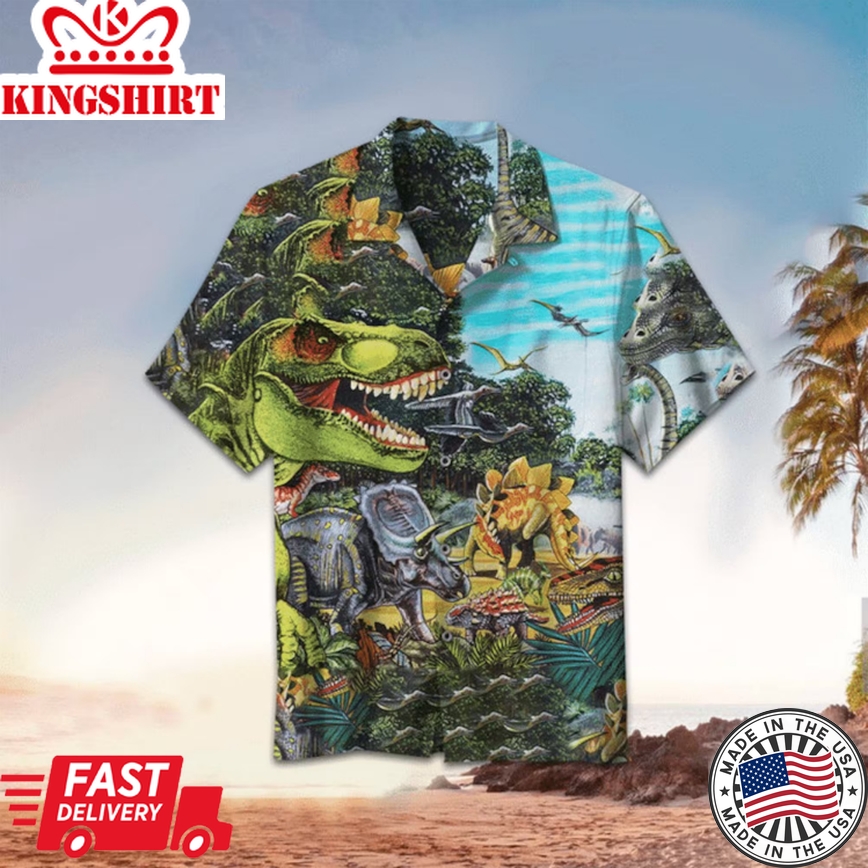 Jurassic Park Hawaiian Shirt Dinosaurs In Jurassic Park Hawaii Shirt Jurassic Park Aloha Shirt