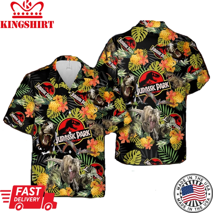 Jurassic Park Hawaiian Shirt Jurassic Park Tropical Dinosaur Hawaii Shirt Jurassic Park Aloha Shirt