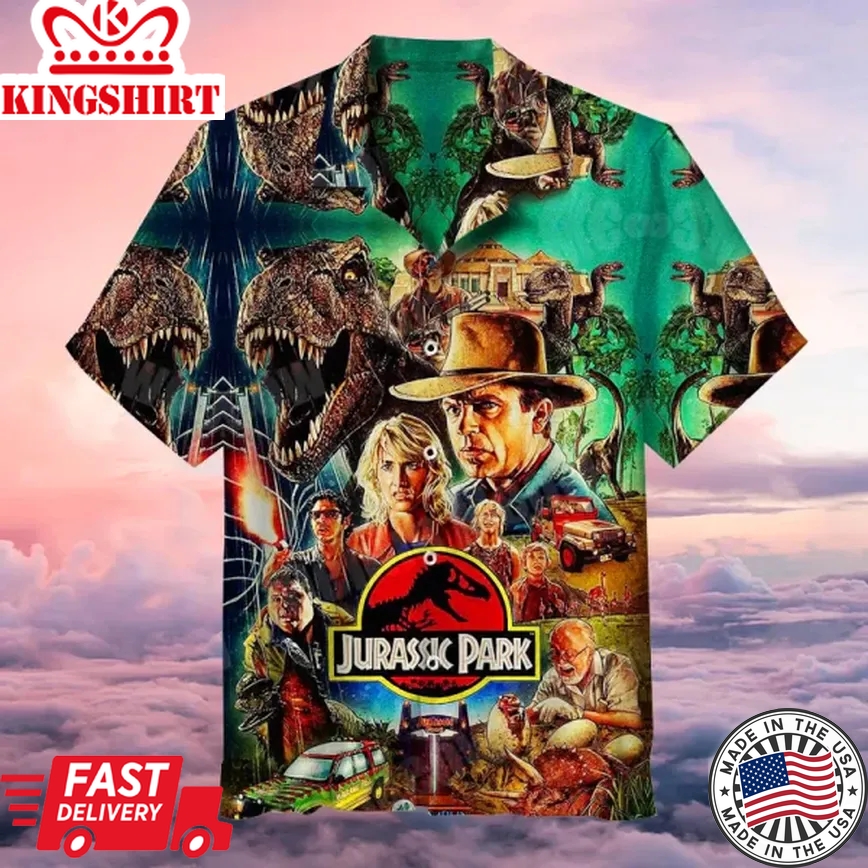 Jurassic Park Trendy Hawaiian Shirt Classic Movie Series Hawaii Shirt Jurassic Park Aloha Shirt