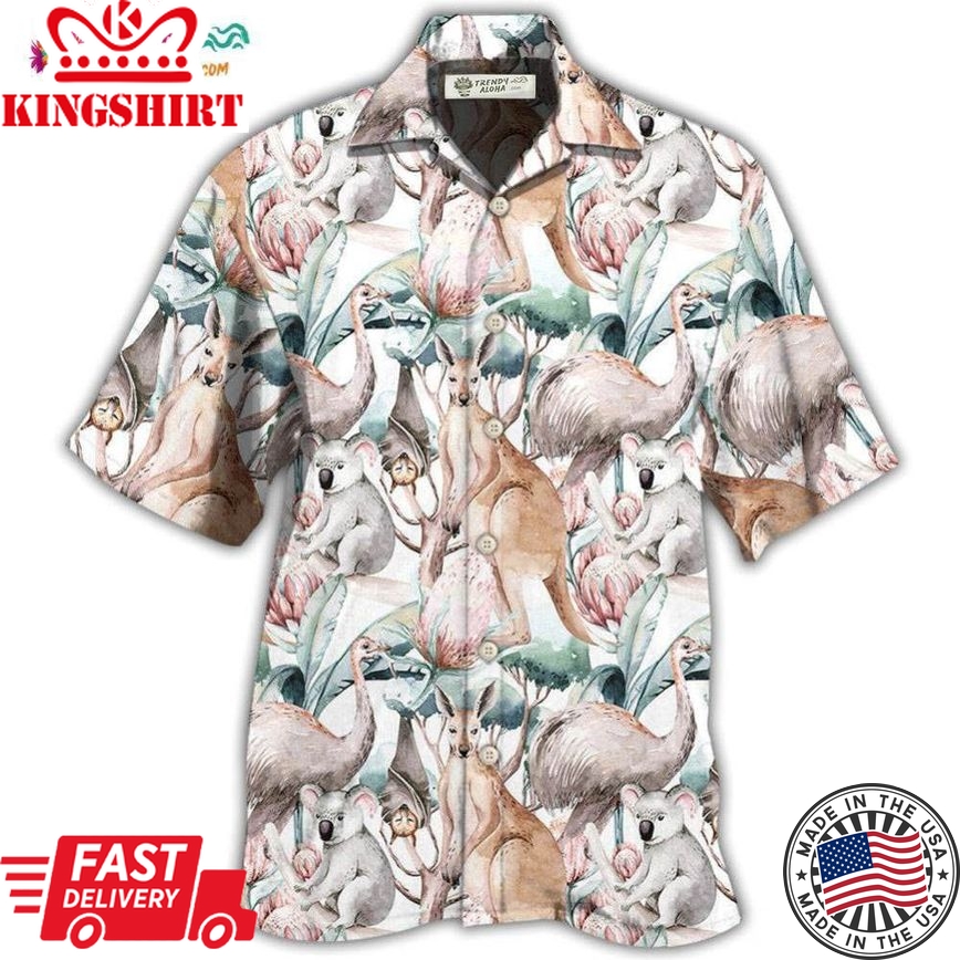 Kangaroo Animals Lovely Kangaroo Hawaiian Shirt