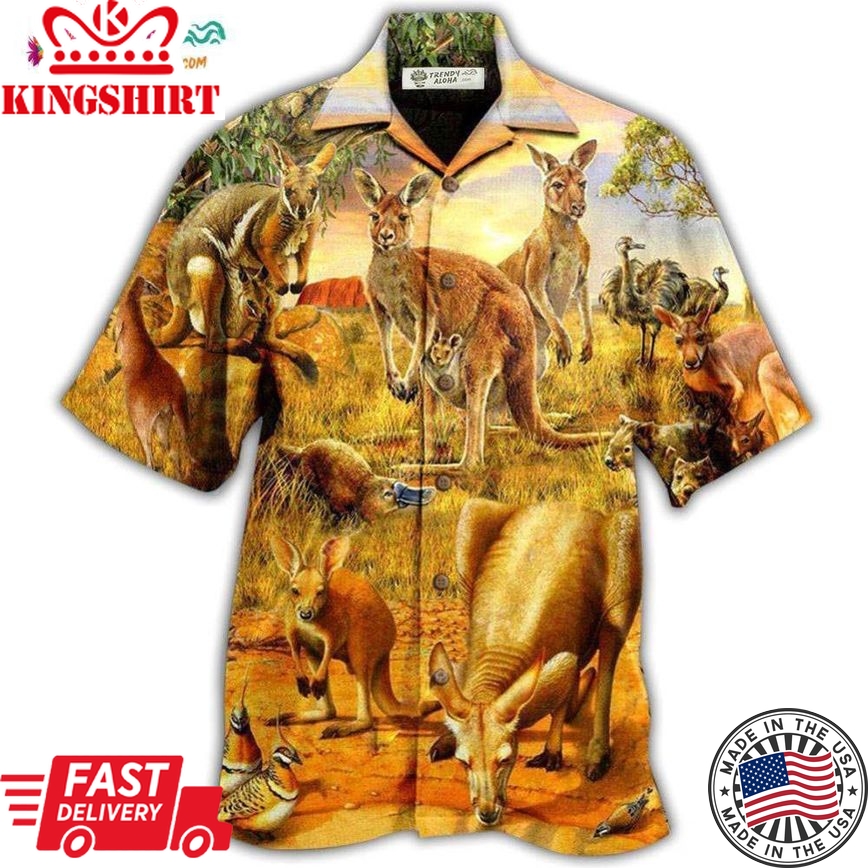 Kangaroo Animals My Spirit Animal Is A Cute Kangaroo Hawaiian Shirt