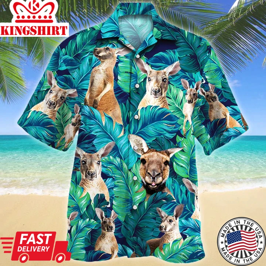 Kangaroo Lovers Gift Trendy Hawaiian Shirt, Animal Trendy Hawaiian Shirt Men, Women, Gift For Kangaroo Lovers