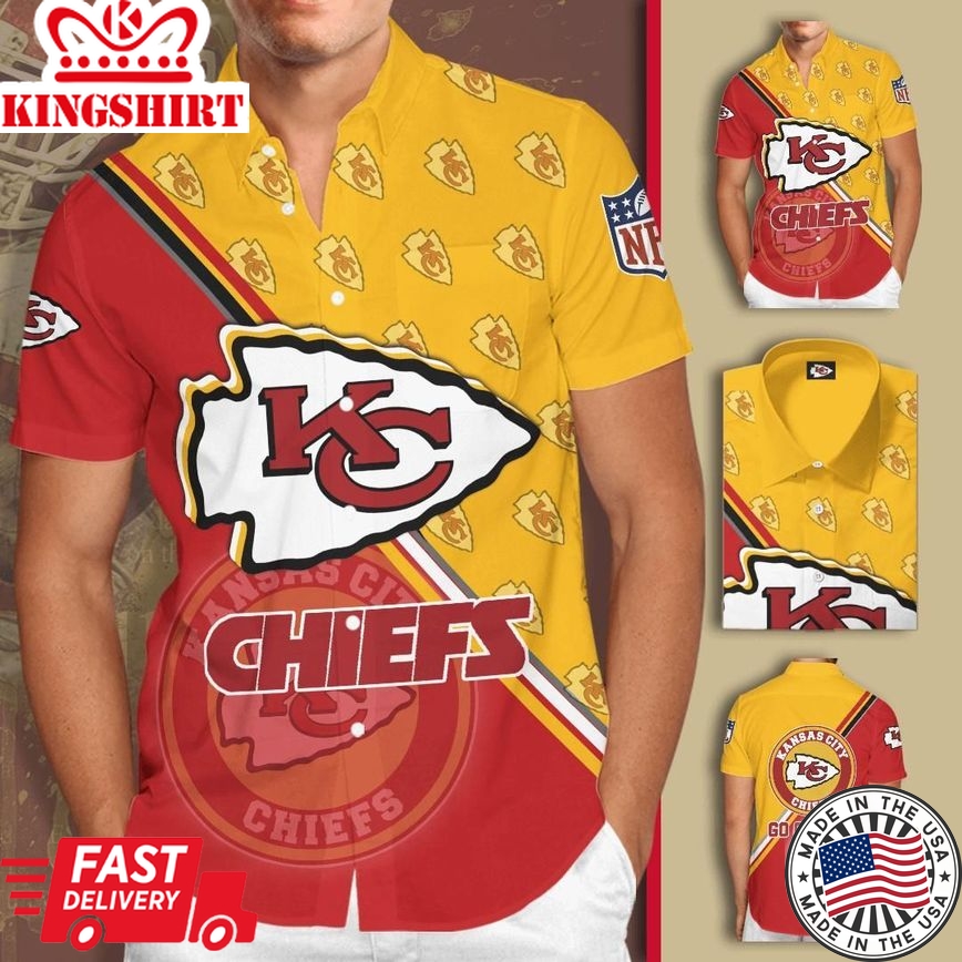 Kansas City Chiefs 4 NFL Gift For Fan Hawaiian Graphic Print Short Sle