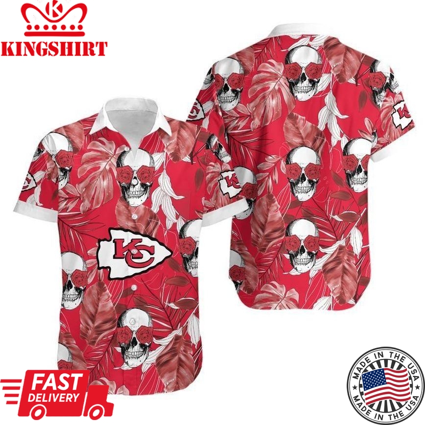 Kansas City Chiefs Coconut Leaves And Skulls Hawaii Shirt And Shorts Shirt