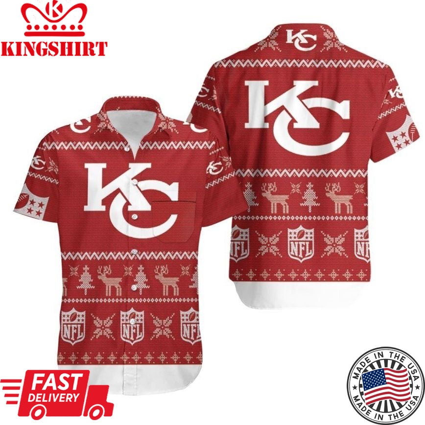 Kansas City Chiefs Ugly Sweatshirt Christmas All-Over Print Hawaiian Shirt