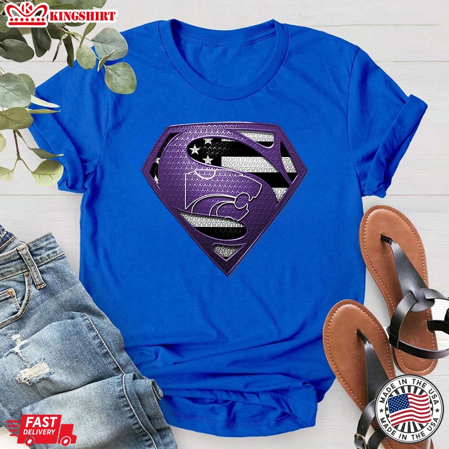 Kansas State Wildcats Superman American Flag The 4th Of July T-Shirt