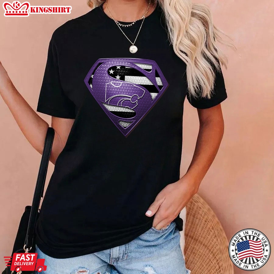 Kansas State Wildcats Superman American Flag The 4th Of July T-Shirt