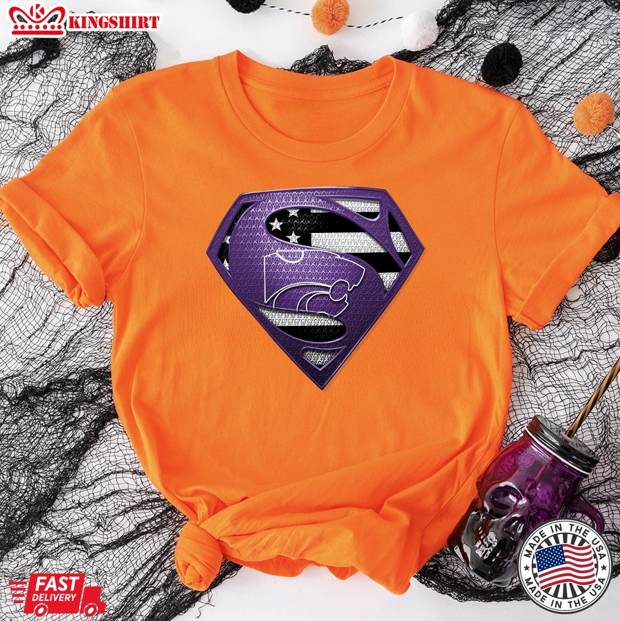 Kansas State Wildcats Superman American Flag The 4th Of July T-Shirt