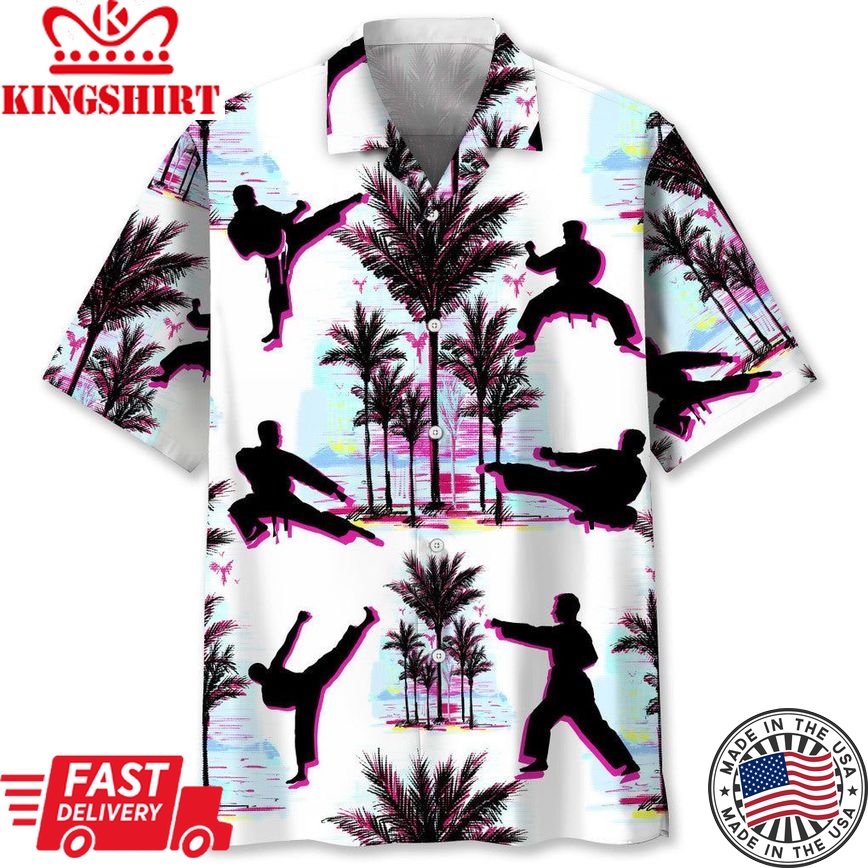 Karate Abstract Background Trendy Hawaiian Shirt