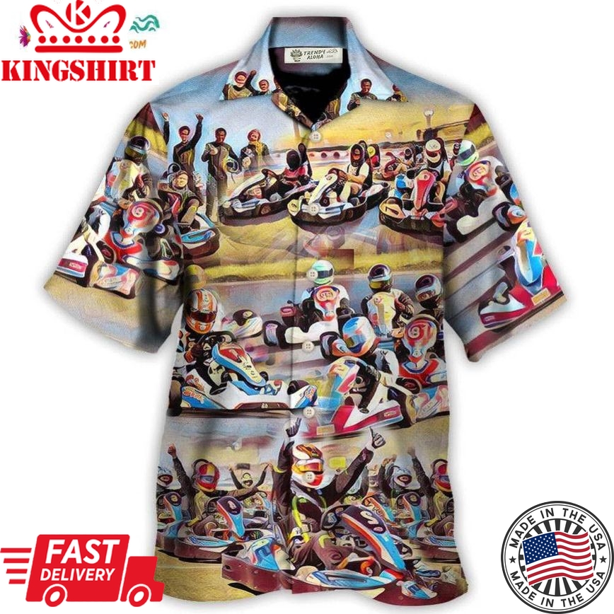 Kart Racing Painting Style Hawaiian Shirt