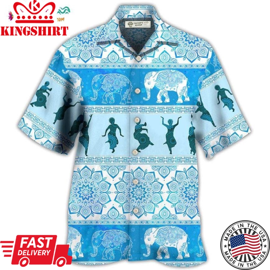 Kathak Elephant Pattern Hawaiian Shirt