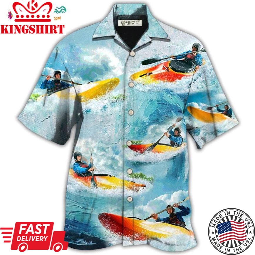 Kayaking Cool Colorful Style Hawaiian Shirt