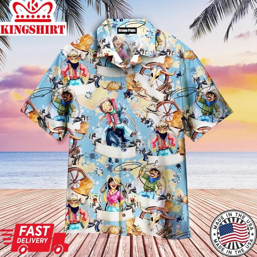 Kentucky Derby Cowboys Cowgirls Trendy Hawaiian Shirt