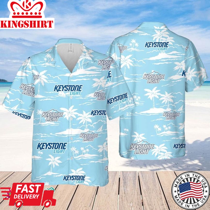 Keystone Light Hawaiian Beach Pattern Shirt, Hawaii Beer Shirt, Keystone Light Hawaiian Summer Shirt, Keystone Light Aloha Shirt