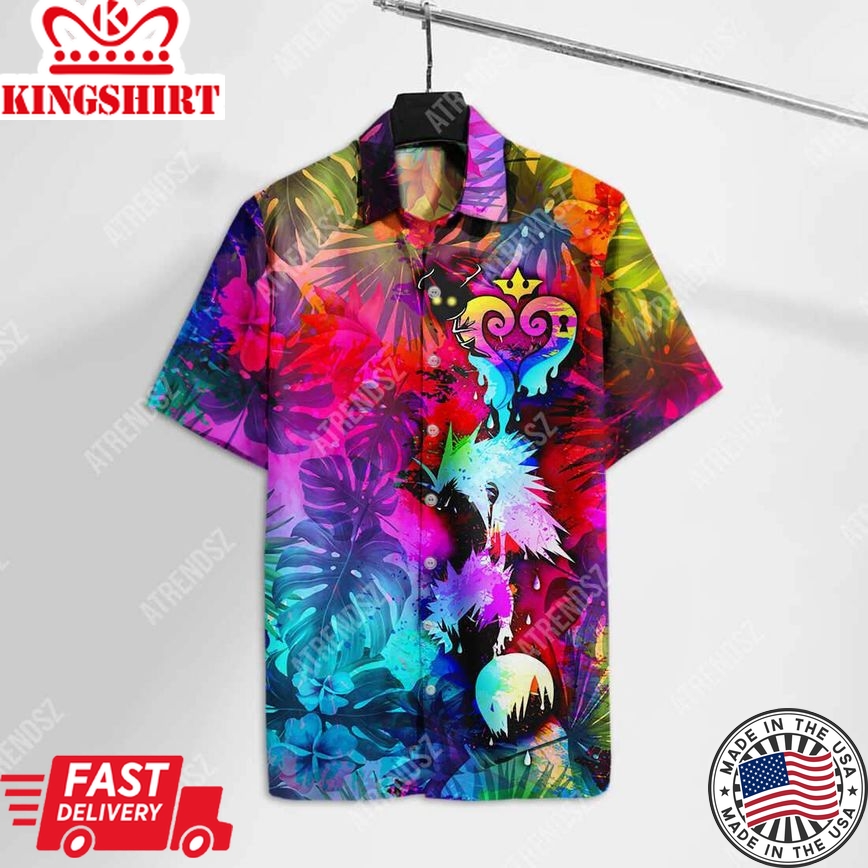 Kingdom Hearts Hawaiian Shirt Roxas Xion Axel Kingdom Hearts Logo Radiant Color Hawaii Aloha Shirt