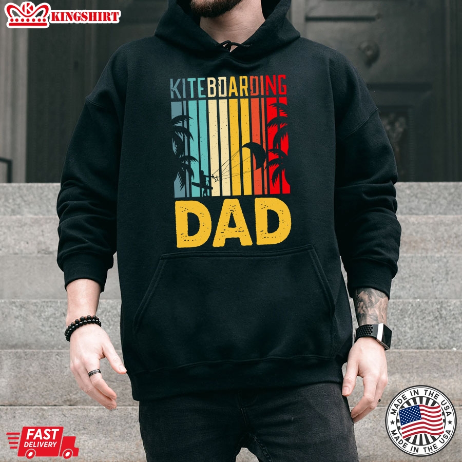 Kiteboarding Dad Vintage Kiteboarding Lover Father's Day Hoodie