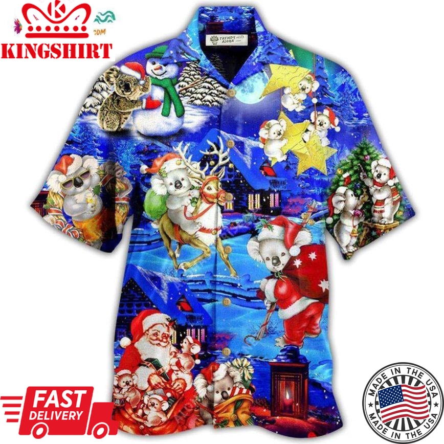 Koala Wants Merry Christmas With Much Fun Hawaiian Shirt