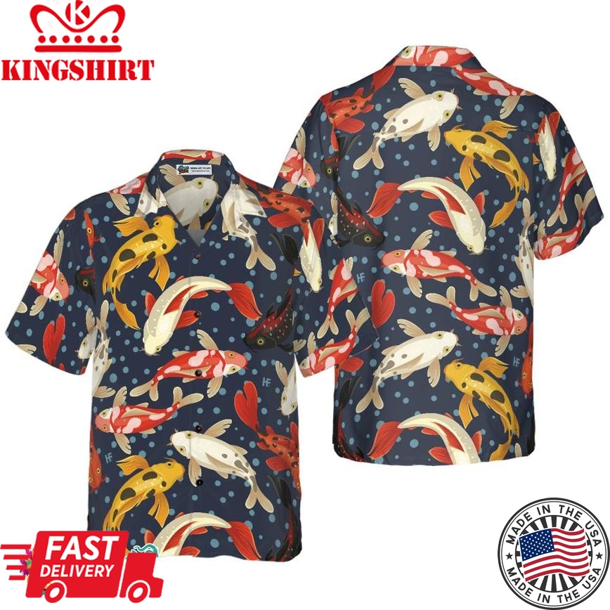 Koi Fish Pattern V1 Hawaiian Shirt