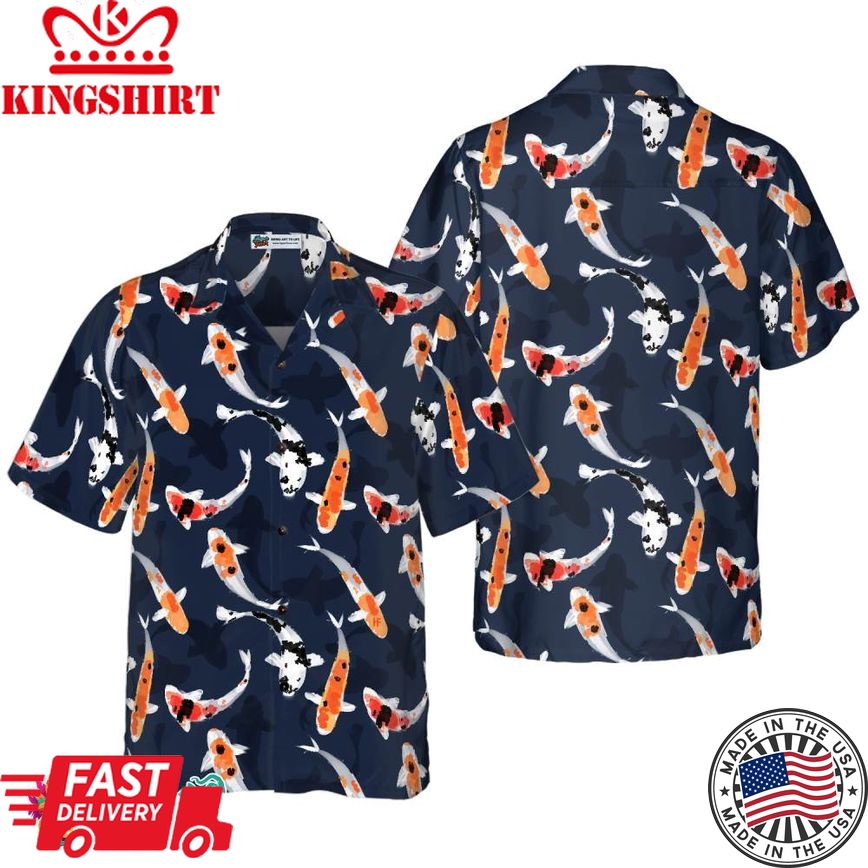 Koi Fish Pattern V3 Hawaiian Shirt