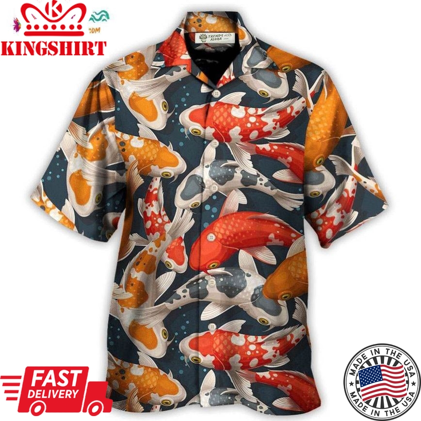 Koi Fish Swimming Colorful Crap Hawaiian Shirt