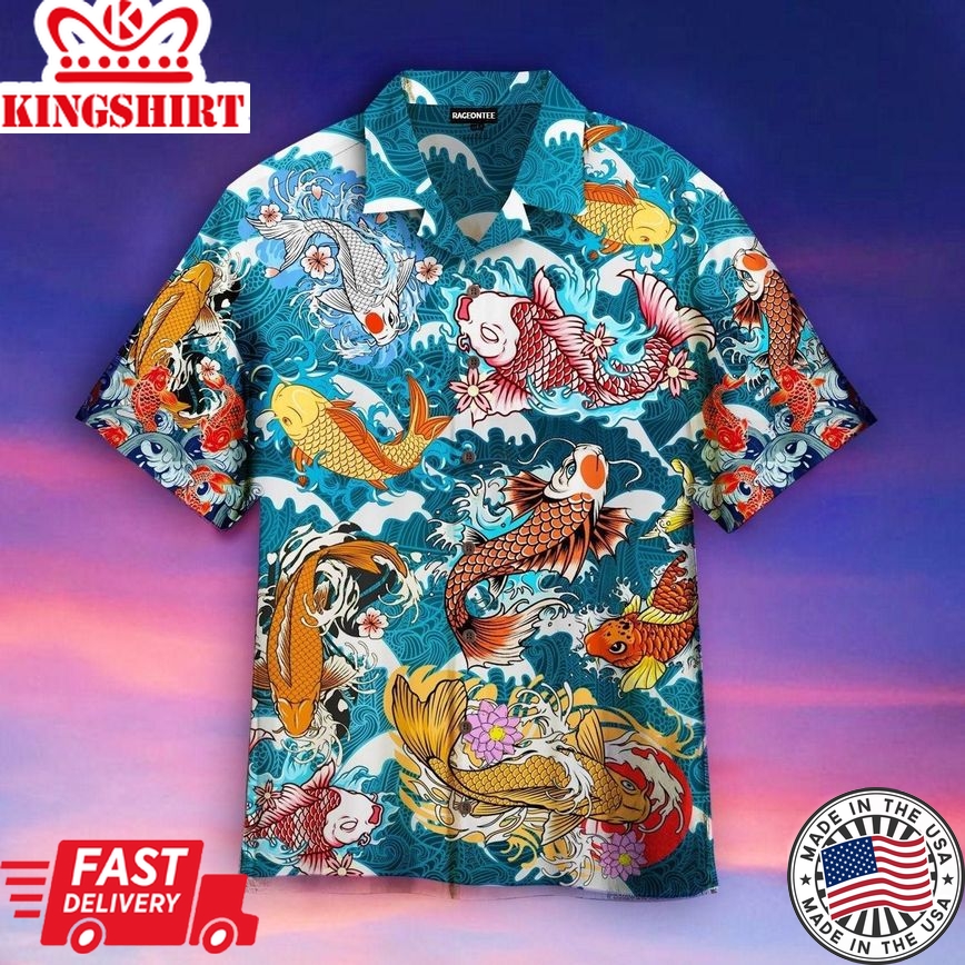 Koi Fish Trendy Hawaiian Shirt For