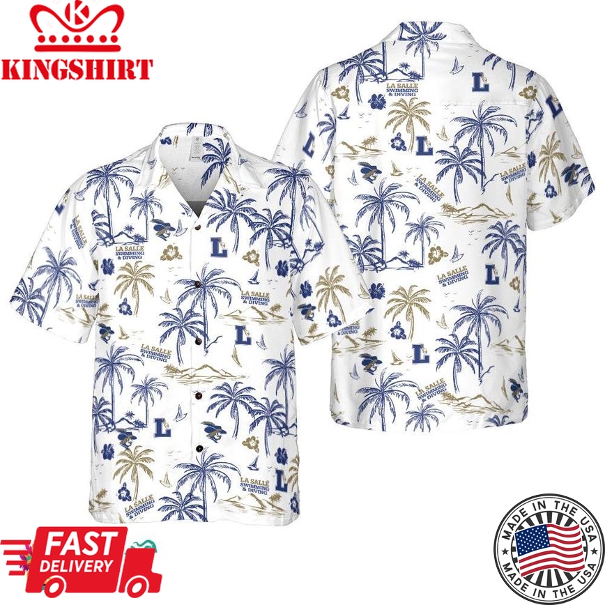 La Salle Swimming And Diving Logo White Version Hawaiian Shirt