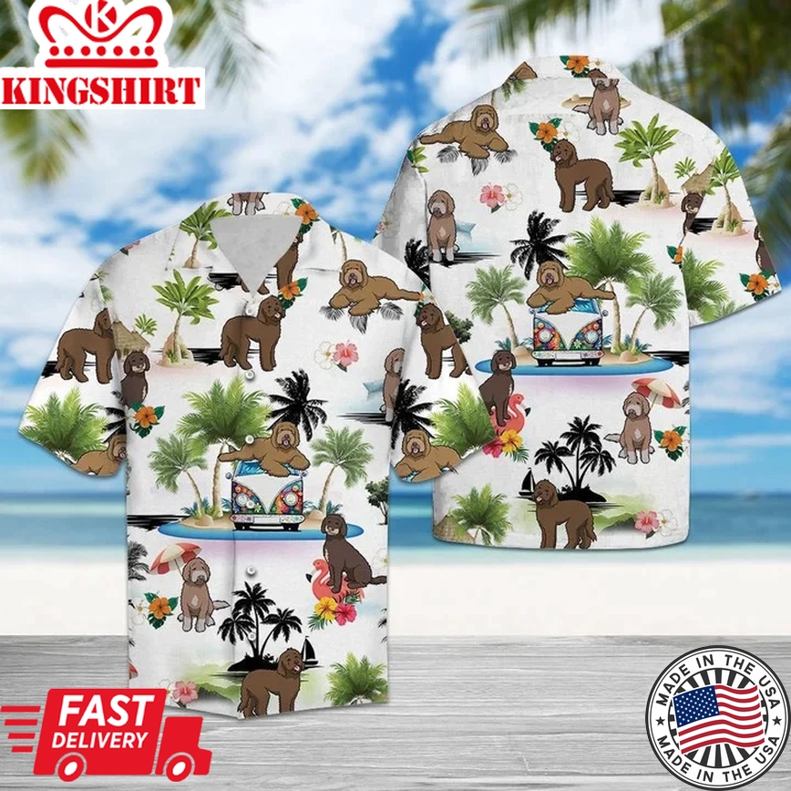 Labradoodle Hawaii Shirt For Men, Women, Cartoon Funny Labradoodle Enjoy The Vacation Aloha Trendy Hawaiian Shirt