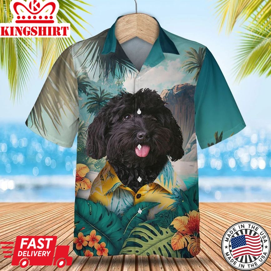 Labradoodle Tropical Paradise - Embrace the Tropical Vibes with this 3D Trendy Hawaiian Shirt