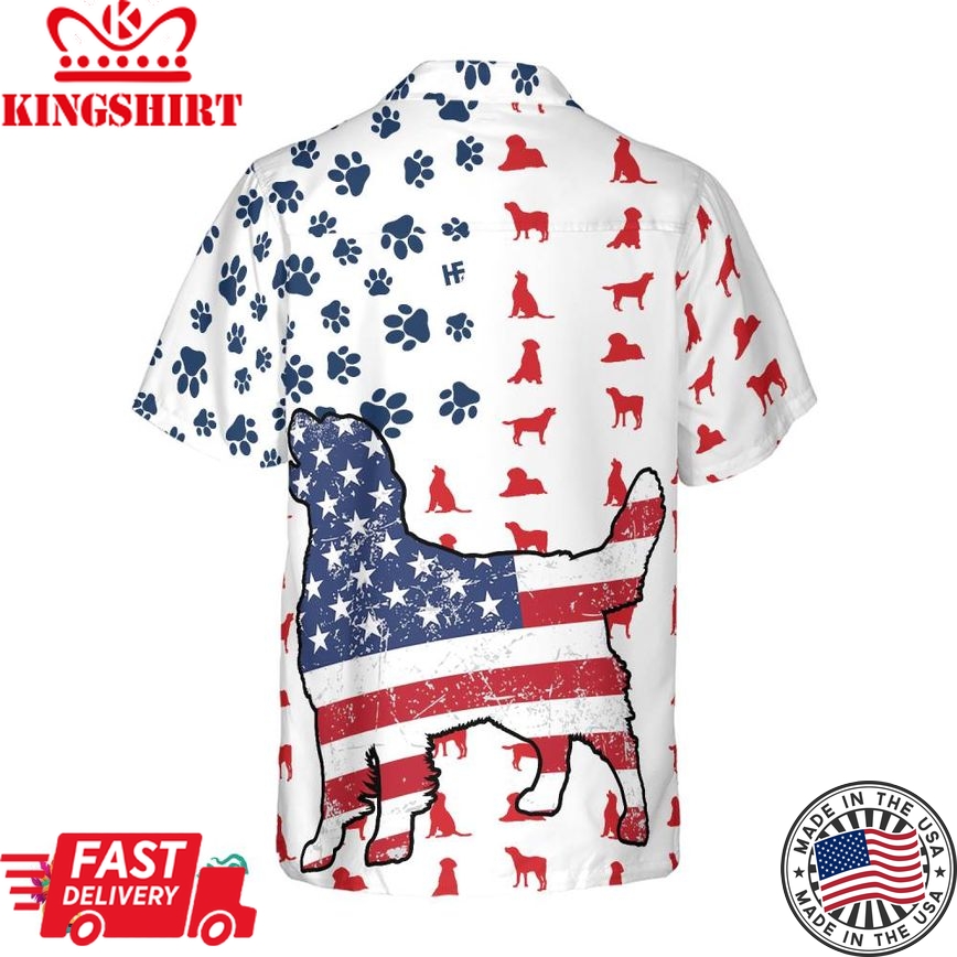 Labrador American Flag Hawaiian Shirt