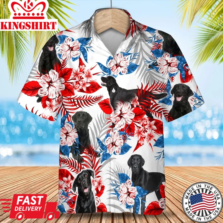 Labrador Black Trendy Hawaiian Shirt Summer Aloha Shirt, Trendy Hawaiian Shirt For Men And Women