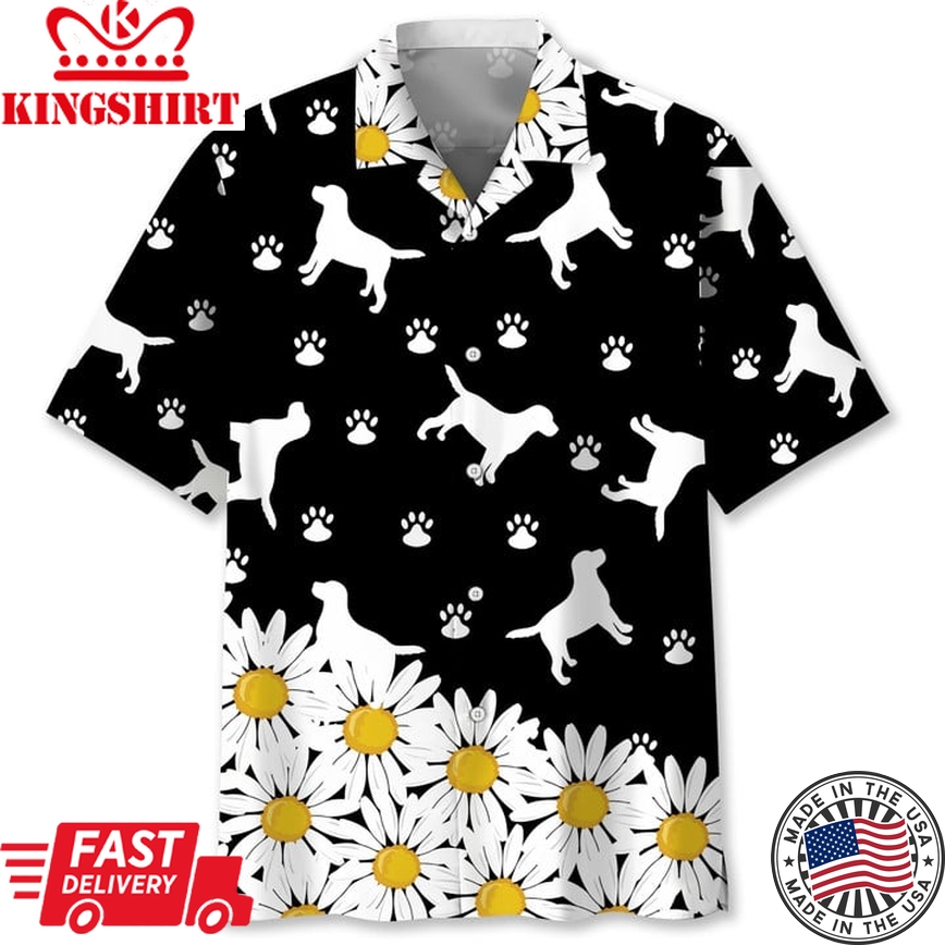 Labrador Daisy Flower Hawaii Shirt